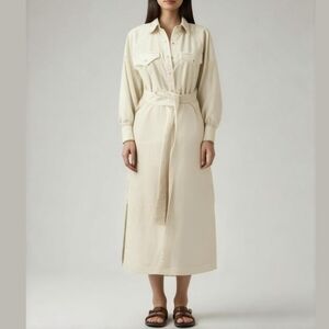 Banana Republic Beige Twill Utility Shirtdress